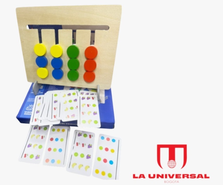 Juego Didáctico de Lógica y Agilidad Mental en Madera (Colores y Frutas)